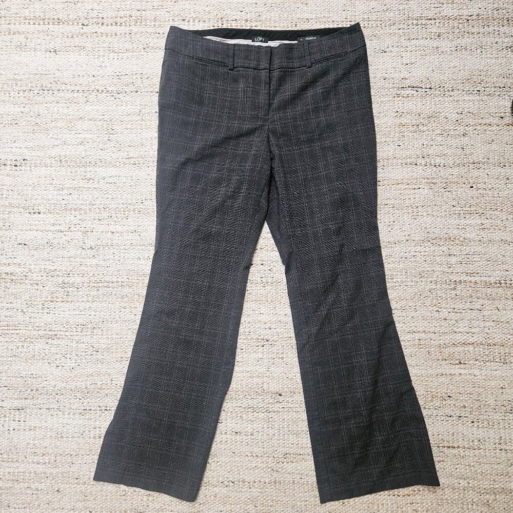 LOFT Plaid Julie Trousers 14